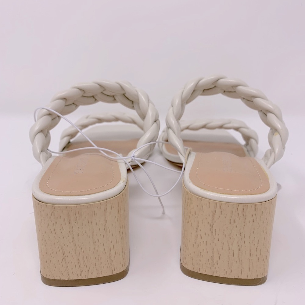 NWT Sincerely Jules Braided Wooden Onyx Block Heel - Picture 4 of 6